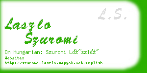 laszlo szuromi business card